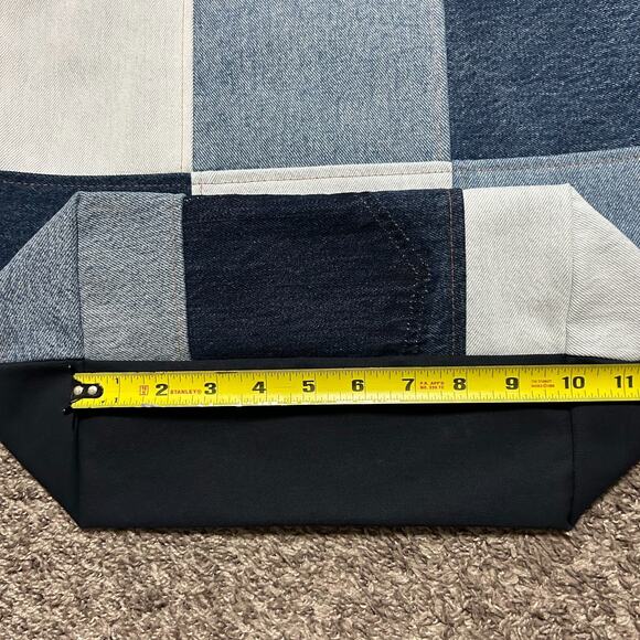 Handmade Upcycled Vintage Fabric Tote Bag Patchwork Denim Carry All Shoulder Bag - Picture 8 of 9